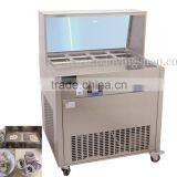 R22 Double Compressor Stainless Steel 110v 220v Electric Rolled Fry Ice Pan Machine With 8 Boxes