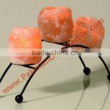 WROUGHT IRON SALT CANDLE HOLDER & TEALIGHTS thumbnail-1