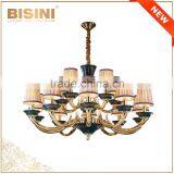 Porcelain Brass Elegant Empire Navy Chandelier, Antique Golden Bronze Pendant Light thumbnail-4