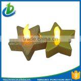 Christmas Star Shaped Metalic Battery Operated Led Tea Light Candle thumbnail-1