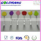 High Quality Halloween Party Stainless Steel Silicone Fruit Fork thumbnail-1