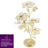 24K Gold Plated Peony Flower With Crystals From SWAROVSKI thumbnail-1