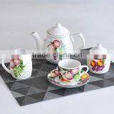 17pcs Promotional Ceramic Coffee Service Set With Sugar and Creamer Pot thumbnail-2