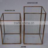 Indoor Glass Terrarium With Metal Sides in Brass