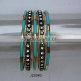 Brass and Resin Mosaic Bracelets Set of 6 Pcs Colour and Designs Can be Customized thumbnail-1