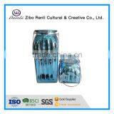 Big Electroplated Square Glass Jars for Candles With Rope Handle thumbnail-2