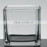 Clear Different Sizes Square Thick Glass Candle Holder for Home&Gardon thumbnail-2
