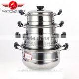Popular Style Unique Shape Stainless Steel Soup Cooking Pot Set/camping Pot Set thumbnail-1