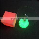 China Suplier LED Illuminated Glass Round Table and Cube Chair With Factoty Price thumbnail-4