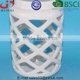 White Ceramic Hurricane Candleholder, Candle Holders Lantern With Handle thumbnail-3