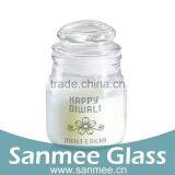 Round Gift Set Decal Flower Glass Scented Candle Holder thumbnail-1