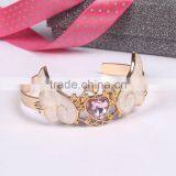 Crystal Heart Angel Wing Cuff Bangle Gold Angel Wing Cuff Bangle thumbnail-5