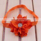 Fabric Flower Headband With Rhinestone in Center for Kids Hair Accessories thumbnail-4
