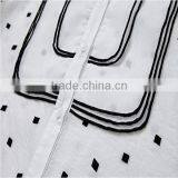 High Quality Organza Fashion Design Lady Blouse,Half Sleeve Fashion Blouse,O-neck With Dot Printing Fashion Blouse Collar thumbnail-4