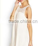 Wholesale European high quality silk Sexy ladies Lace maternity white summer Dress