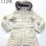 Women Winter Coat Slim Long Jacket With Belt thumbnail-4