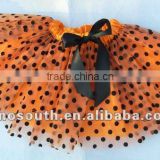 wholesale halloween orange ballet tutus with black polka dot