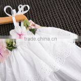 Children's 2017 Girls Flower Embroidery Long Sleeve White Shirt Lace Collar Little Girl Strapless Shirt Tank Top thumbnail-5