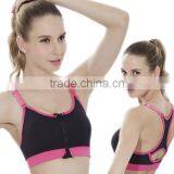 Zm10837a Fashion Wireless Fitness Bra Shakeproof Sports Underwear Yoga Bra With Zipper thumbnail-3