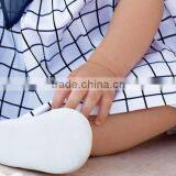 Blue Check Pattern Bowknot Sleeveless Baby Casual Girls Dress thumbnail-4