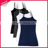 OEM Service Custom Fashion Slim Fit Sexy Women White Tight Gym Plain Tank Top thumbnail-1