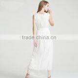 Z&M Women's 2017 New White Fashion Dress Green Silk Dress Long Dress thumbnail-4