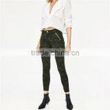 2017 Khaki Ankle Cargo Woodland Camouflage Pants for Women thumbnail-2