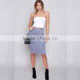 Lavender New Color Midi Suede Pencil Skirt Nice Fit Modern Simple Ladies Wear thumbnail-6