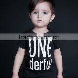 New Black Boy T Shirt With Letter Fancy Short Sleeve Boys Top Casual Children Wear BT90423-2 thumbnail-1