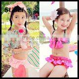 2016 Children Swimsuit Floral Bikini Girls Swimwear Three-piece Floral Bikini thumbnail-2