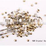 SS5 1.7-1.8mm Aurum Color Round Flat Backs Non Hotfix Rhinestone thumbnail-3