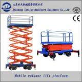 Electric and Diesel Engine Dual Fuel Four Wheels Mobile Scissor Lift Platform thumbnail-1