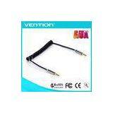 PVC Jacket Spring Aux Audio Cable 3.5mm Male to Male Auxiliary Audio Cables for MP3 MP4 thumbnail-1