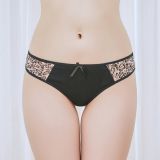 Yun Meng Ni Sexy Underwear Front Fashion Lepoard Printed G-string Cotton Thong For Lady