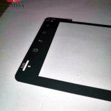 custom OEM cut to size 7inch cover glass with slot and holes for car display touch screen