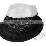 2016 Fashion Straw Paper Hat Handmade Lady Hat Lace Hat thumbnail-1