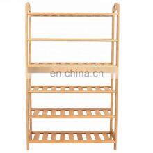 HOME Free Standing Bamboo Shoe Rack With Handles | 6 Tier | Wood | Closets and Entryway | Organizer | Fits 18 Pairs thumbnail-1