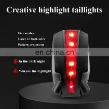 Bicycle Tail Light Beam Safety Warning Red Lamp Logo Projector Safety Rear Light thumbnail-4