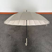 16 Bone Pure White Long Handle Umbrella Thickened Large Gift Umbrella 16k Sunny and Rainy Advertising Umbrella Local Umbrella Factory