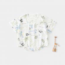 Newborn Bodysuit Baby Clothes Short Sleeves Kids Romper Climb Crawl Suit Children's Pajama Onesie Jumpsuit thumbnail-4