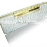 white bridal clutch bag with mesh crystal