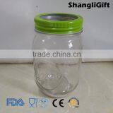 Glass Bottle For Juice,Square 16oz Glass Mason Jar With Metal Lid thumbnail-3