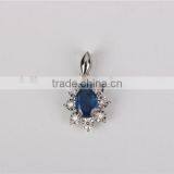 925 Sterling Silver Green Stone Jewelry Pendant Necklace thumbnail-3