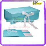 Collapsable Flat Packed Cardboard Gift Box With Ribbon