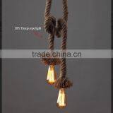 Retro DIY Art Hemp Rope Pendant Light 100cm Creative Hemp Rope E27 Lamp Length Can be Customized thumbnail-4