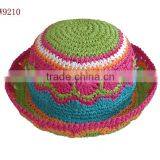 flower wave patten hand weave girl hat