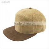 Custom Vintage Blank Plain Suede Flat Bill Brim 5 Panel Corduroy Snapback Camper Cap Hats Quality Choice thumbnail-2
