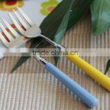 Stainless Steel Tea Fork With Plastic Handle and Nice Design