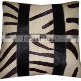 Zebra Print Cushion Cover In Leather CC-2