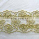 Fancy Glod Cord Lace Trims / Floralnet Lace Trim/swiss Lace Trim Wholesale thumbnail-1